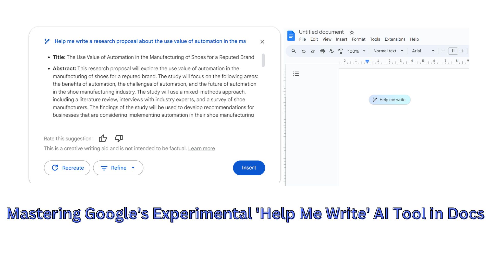 Mastering Google's Experimental 'Help Me Write' AI Tool in Docs