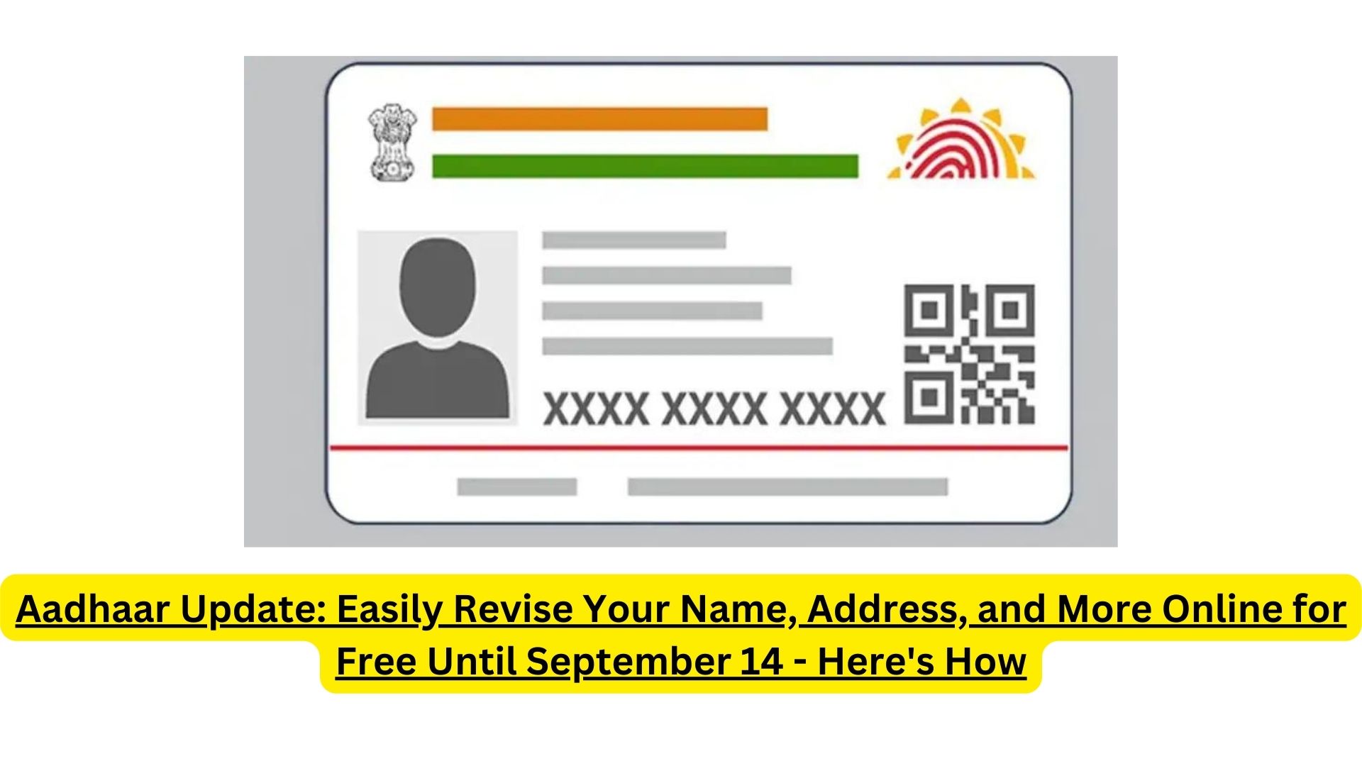 Aadhaar Update: Easily Revise Your Name, Address, and More Online for Free Until September 14 - Here's How