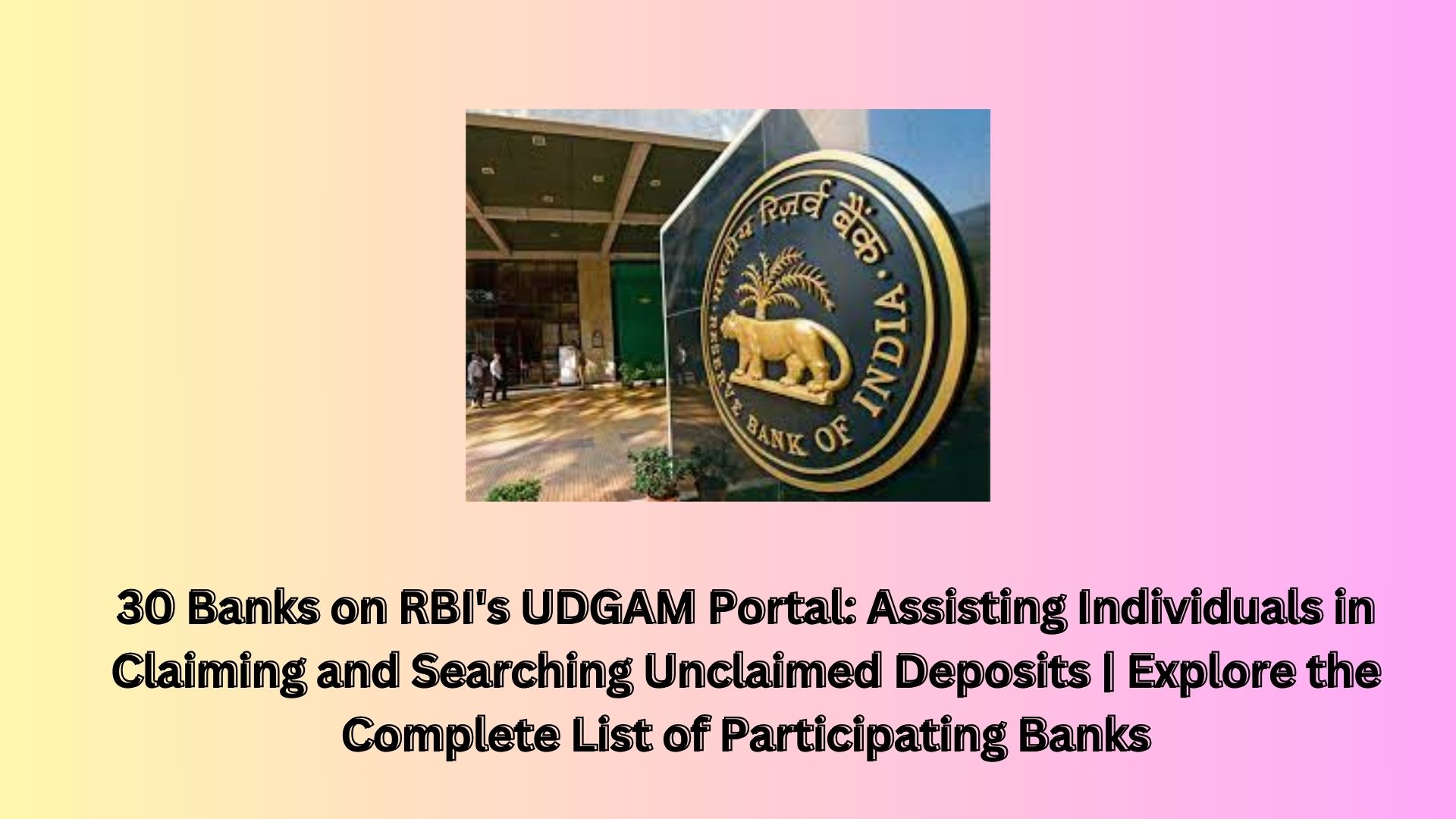 30 Banks on RBI's UDGAM Portal: Assisting Individuals in Claiming and Searching Unclaimed Deposits | Explore the Complete List of Participating Banks