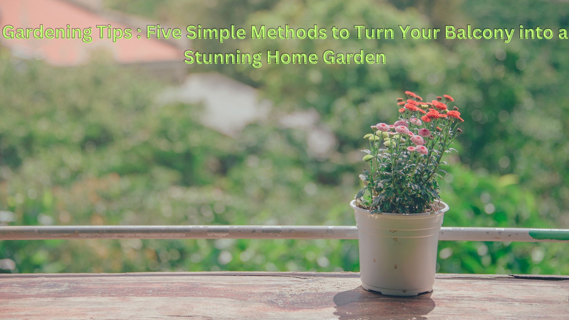 Gardening Tips : Five Simple Methods to Turn Your Balcony into a Stunning Home Garden
