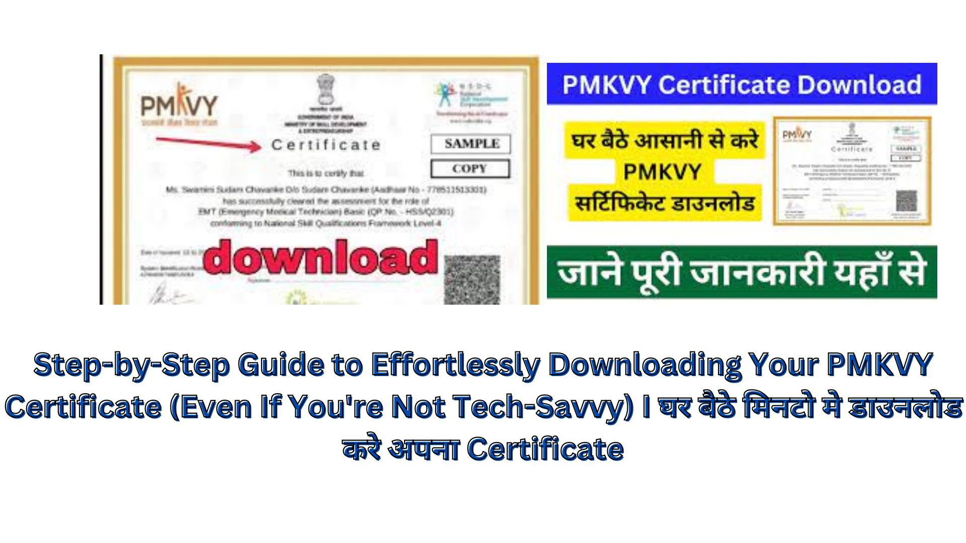 Step-by-Step Guide to Effortlessly Downloading Your PMKVY Certificate (Even If You're Not Tech-Savvy) I घर बैठे मिनटो मे डाउनलोड करे अपना Certificate