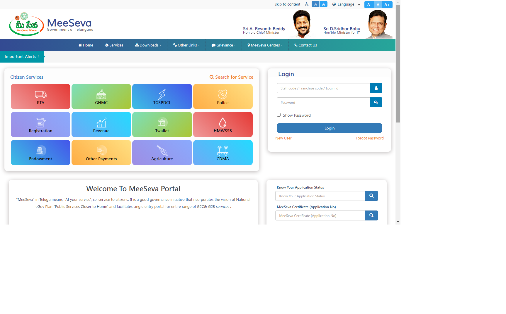 Telangana Meeseva Application